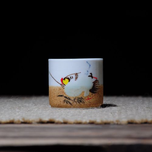 水鸟杯直筒陶瓷创意产品陶瓷工艺品摆件功夫茶具纯手绘陶瓷杯子